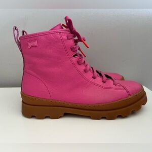 Camper Vibrant Pink Leather Boots
